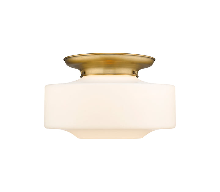 Innovations Lighting Bridgeton 16" Flush Mount Ceiling Flush Mounts Innovations Lighting Brushed Brass Matte White ; Glass Type: Frosted 