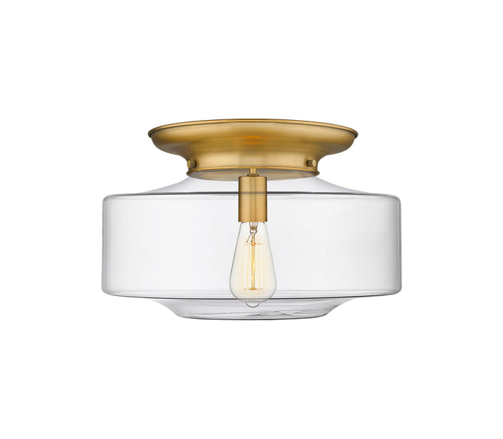 Innovations Lighting Bridgeton 16" Flush Mount Ceiling Flush Mounts Innovations Lighting Brushed Brass Clear ; Glass Type: Transparent 