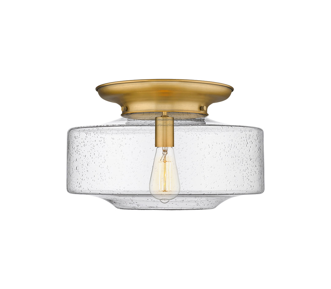 Innovations Lighting Bridgeton 16" Flush Mount Ceiling Flush Mounts Innovations Lighting Brushed Brass Seedy ; Glass Type: Seedy 