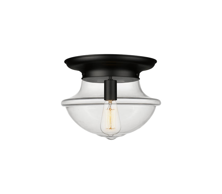 Innovations Lighting Oxford 12" Flush Mount - Matte Black Ceiling Flush Mounts Innovations Lighting Clear ; Glass Type: Transparent  