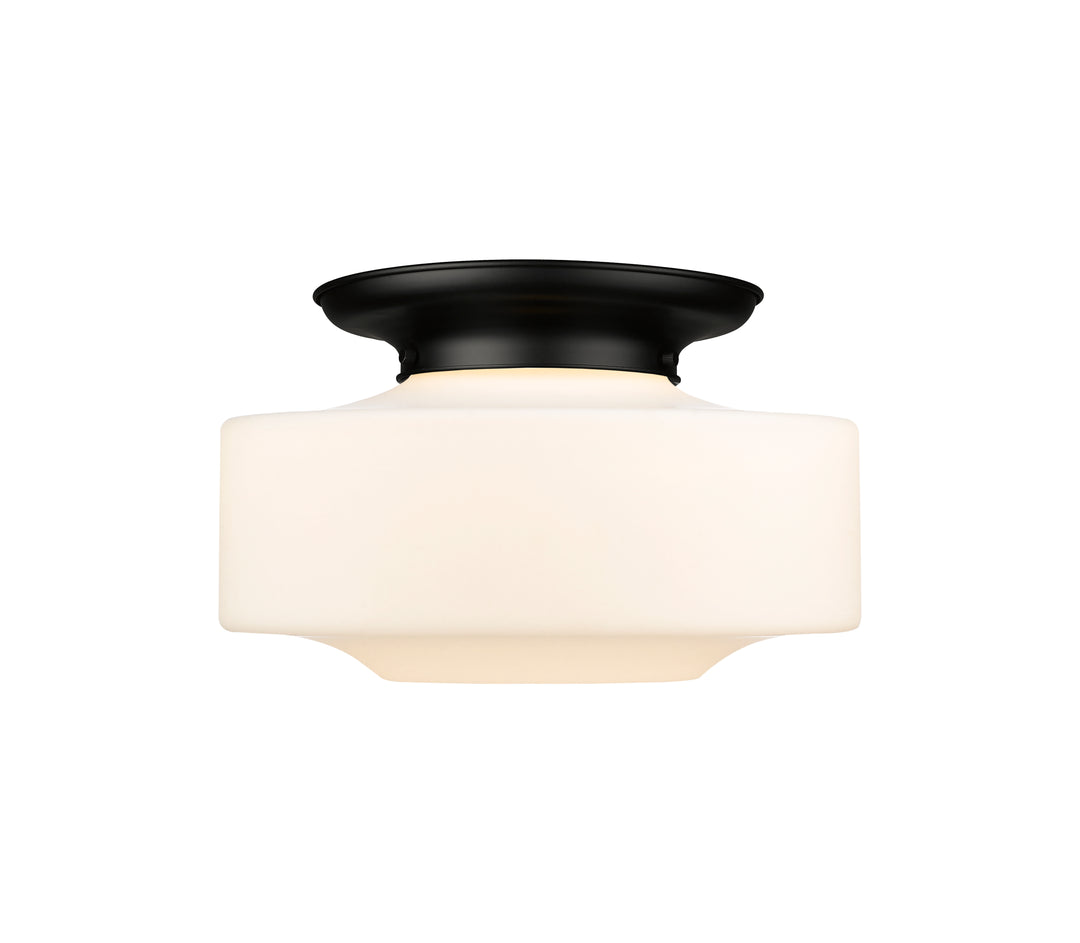 Innovations Lighting Bridgeton 16" Flush Mount Ceiling Flush Mounts Innovations Lighting Matte Black Matte White ; Glass Type: Frosted 