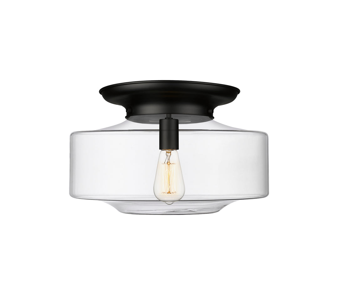 Innovations Lighting Bridgeton 16" Flush Mount Ceiling Flush Mounts Innovations Lighting Matte Black Clear ; Glass Type: Transparent 