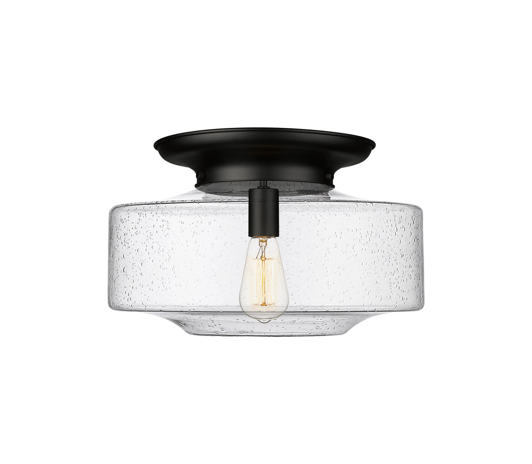 Innovations Lighting Bridgeton 16" Flush Mount Ceiling Flush Mounts Innovations Lighting Matte Black Seedy ; Glass Type: Seedy 