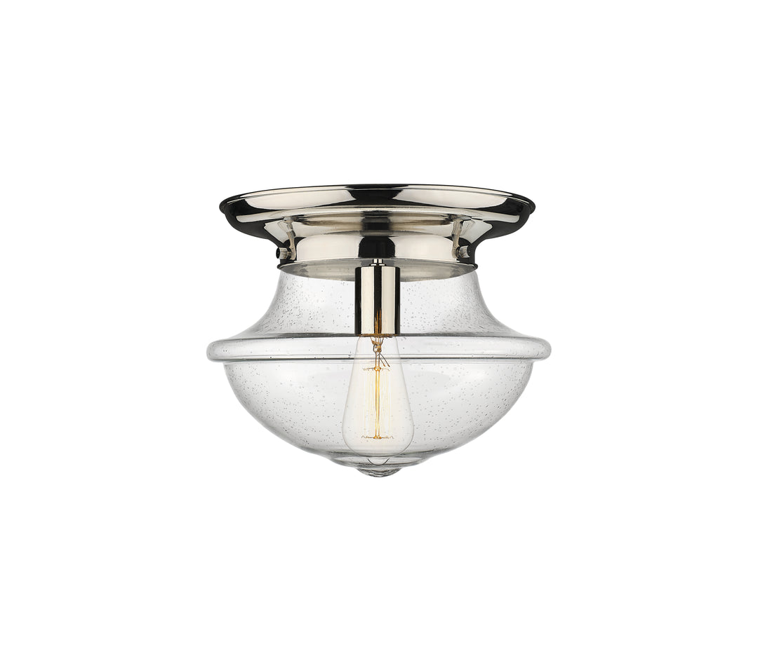 Innovations Lighting Oxford 12" Flush Mount - Polished Nickel Ceiling Flush Mounts Innovations Lighting Seedy ; Glass Type: Seeded  