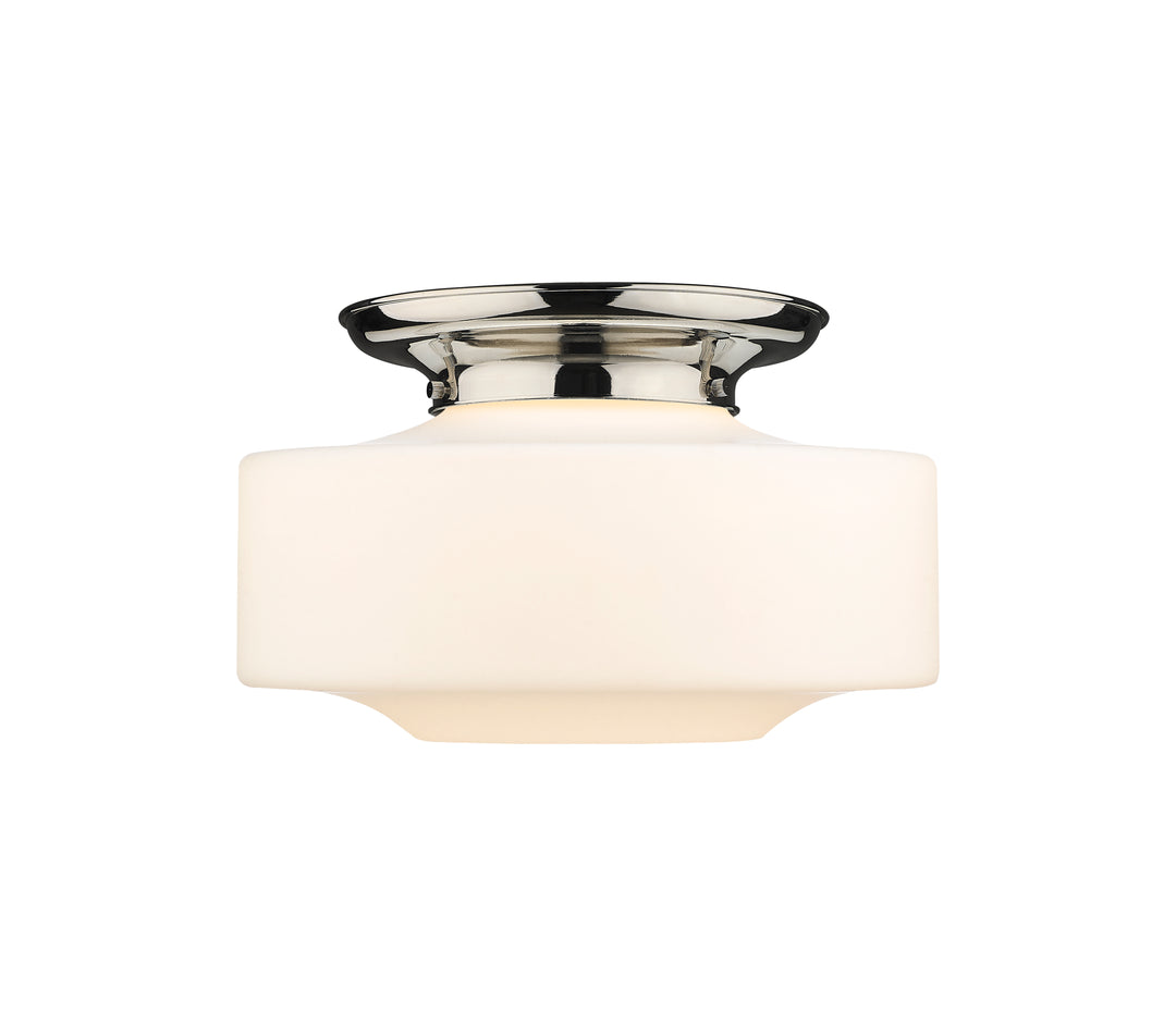 Innovations Lighting Bridgeton 16" Flush Mount Ceiling Flush Mounts Innovations Lighting Polished Nickel Matte White ; Glass Type: Frosted 