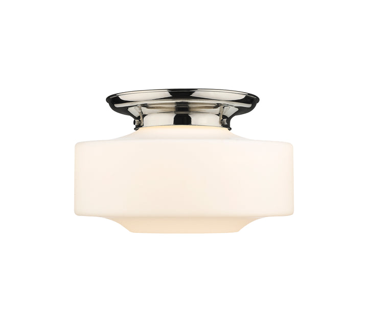 Innovations Lighting Bridgeton 16" Flush Mount Ceiling Flush Mounts Innovations Lighting Polished Nickel Matte White ; Glass Type: Frosted 