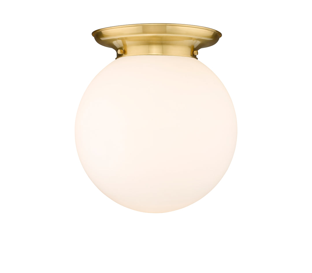 Innovations Lighting Beacon 14" Flush Mount Ceiling Flush Mounts Innovations Lighting Satin Gold Matte White ; Glass Type: Frosted 