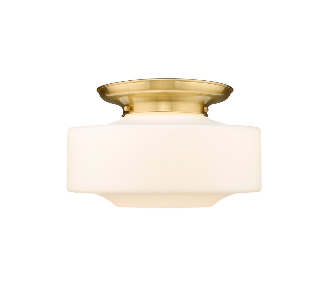 Innovations Lighting Bridgeton 16" Flush Mount Ceiling Flush Mounts Innovations Lighting Satin Gold Matte White ; Glass Type: Frosted 