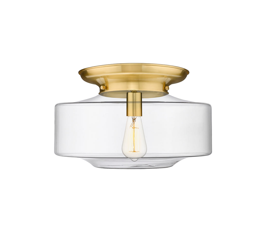 Innovations Lighting Bridgeton 16" Flush Mount Ceiling Flush Mounts Innovations Lighting Satin Gold Clear ; Glass Type: Transparent 