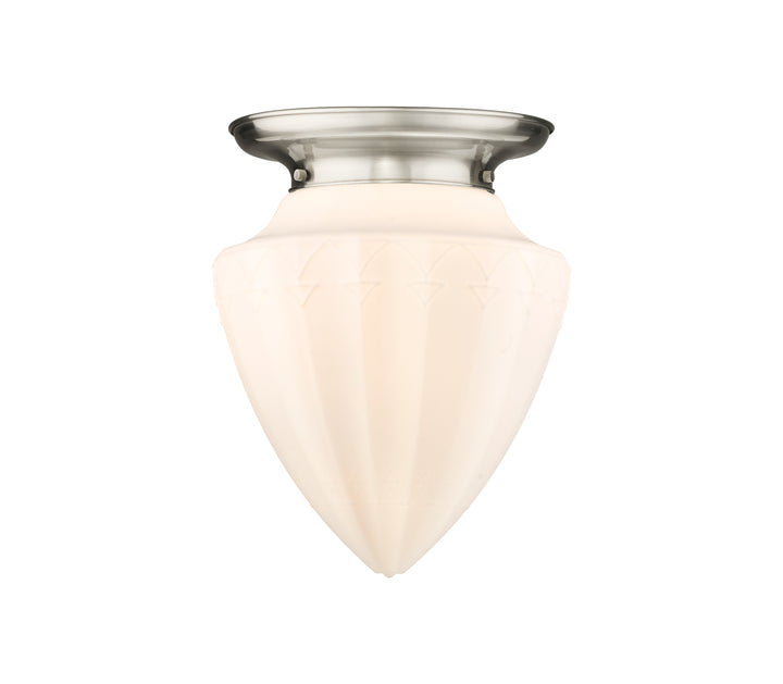 Innovations Lighting Beacon 12" Flush Mount - Satin Nickel Ceiling Flush Mounts Innovations Lighting Matte White ; Glass Type: Frosted  