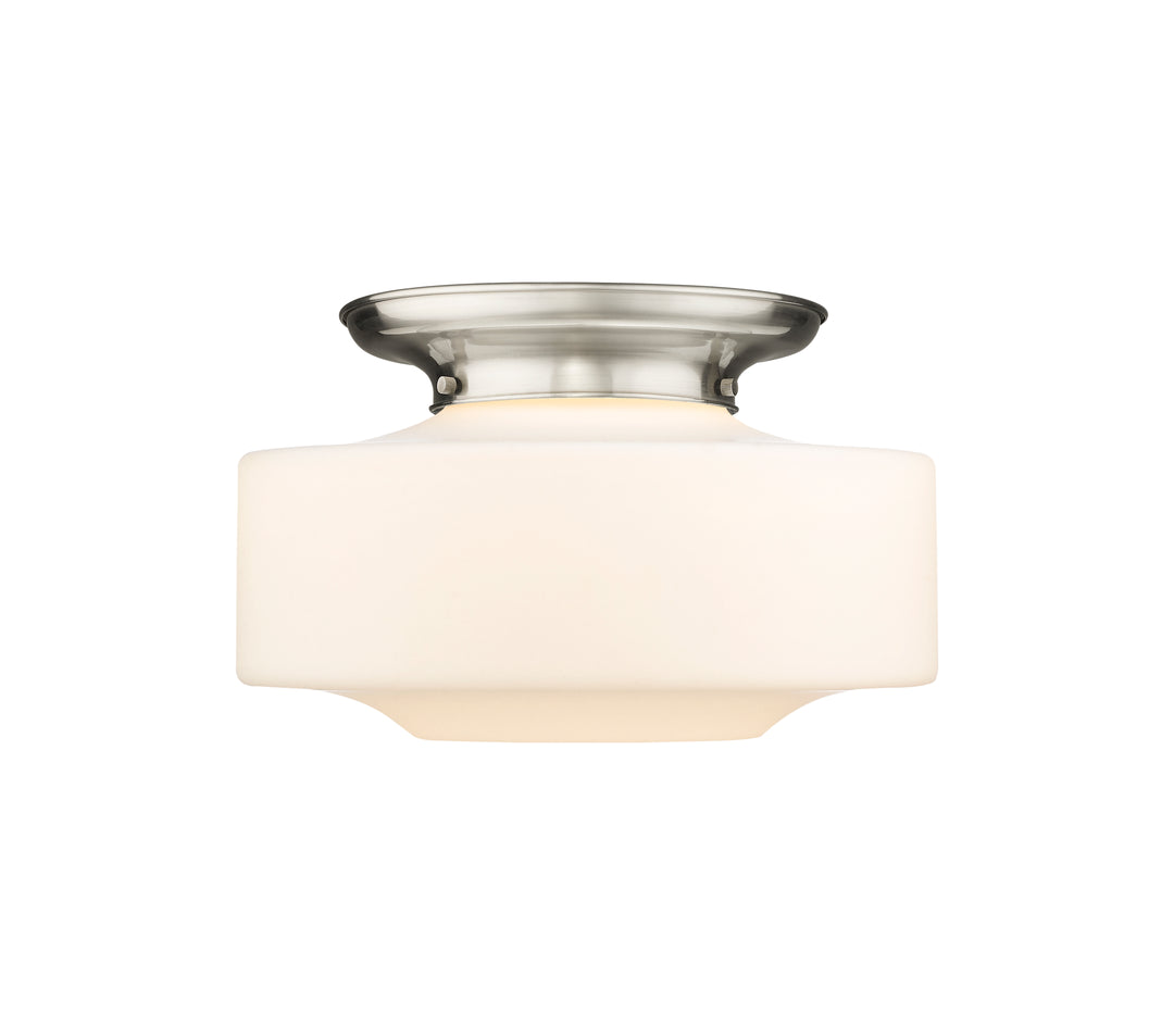 Innovations Lighting Bridgeton 16" Flush Mount Ceiling Flush Mounts Innovations Lighting Satin Nickel Matte White ; Glass Type: Frosted 