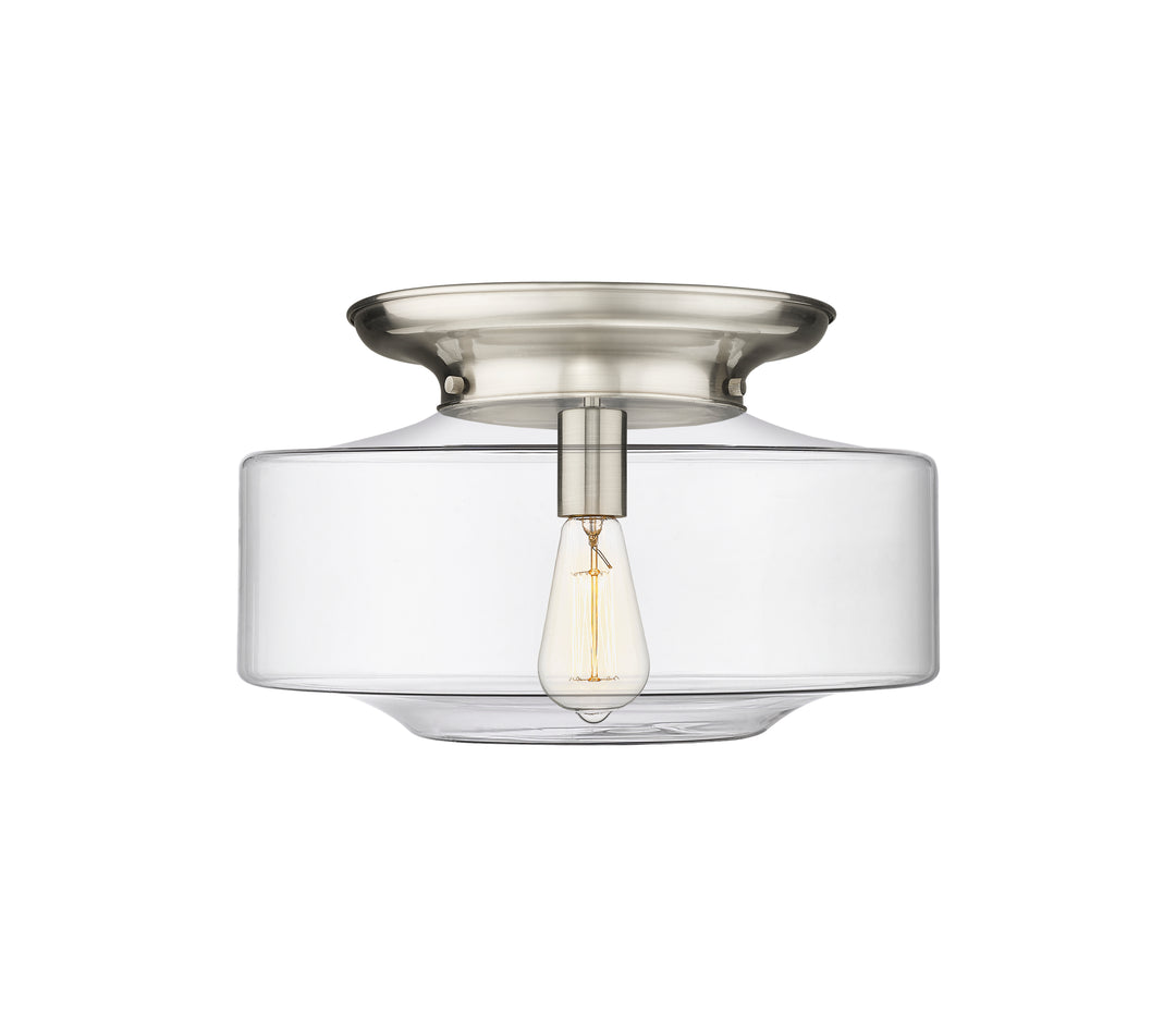 Innovations Lighting Bridgeton 16" Flush Mount Ceiling Flush Mounts Innovations Lighting Satin Nickel Clear ; Glass Type: Transparent 