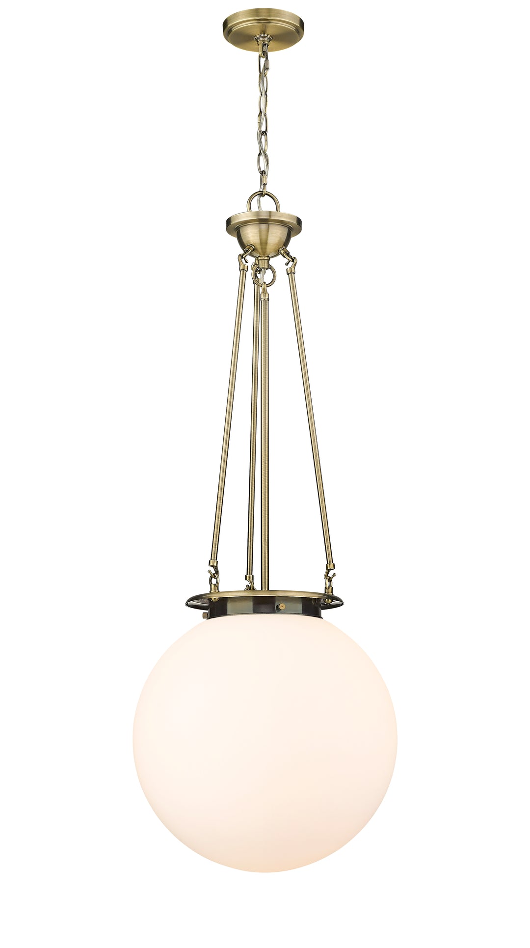 Innovations Lighting Beacon 16" Pendant - Antique Brass Pendants Innovations Lighting Matte White ; Glass Type: Frosted  