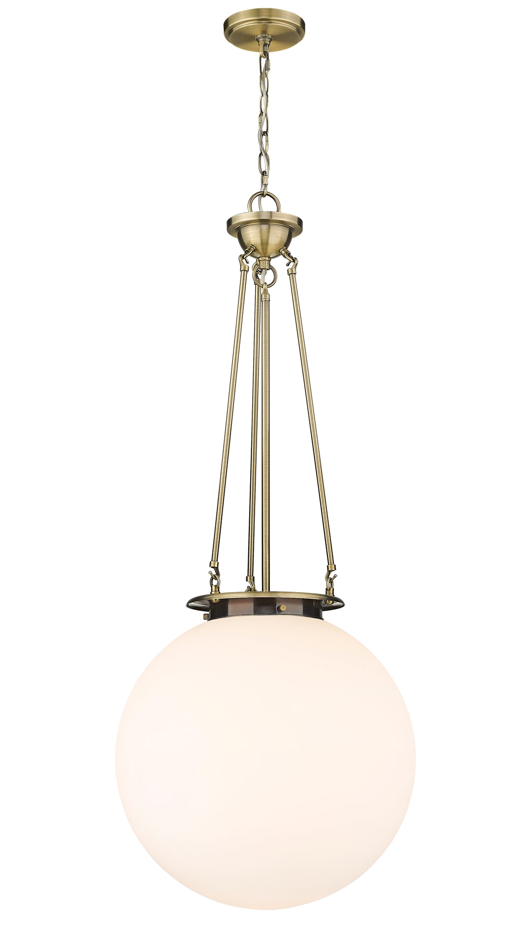 Innovations Lighting Beacon 18" Pendant - Antique Brass Pendants Innovations Lighting Matte White ; Glass Type: Frosted  