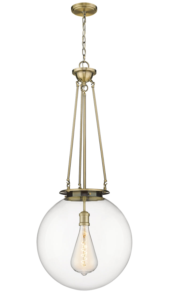 Innovations Lighting Beacon 18" Pendant - Antique Brass Pendants Innovations Lighting Clear ; Glass Type: Transparent  