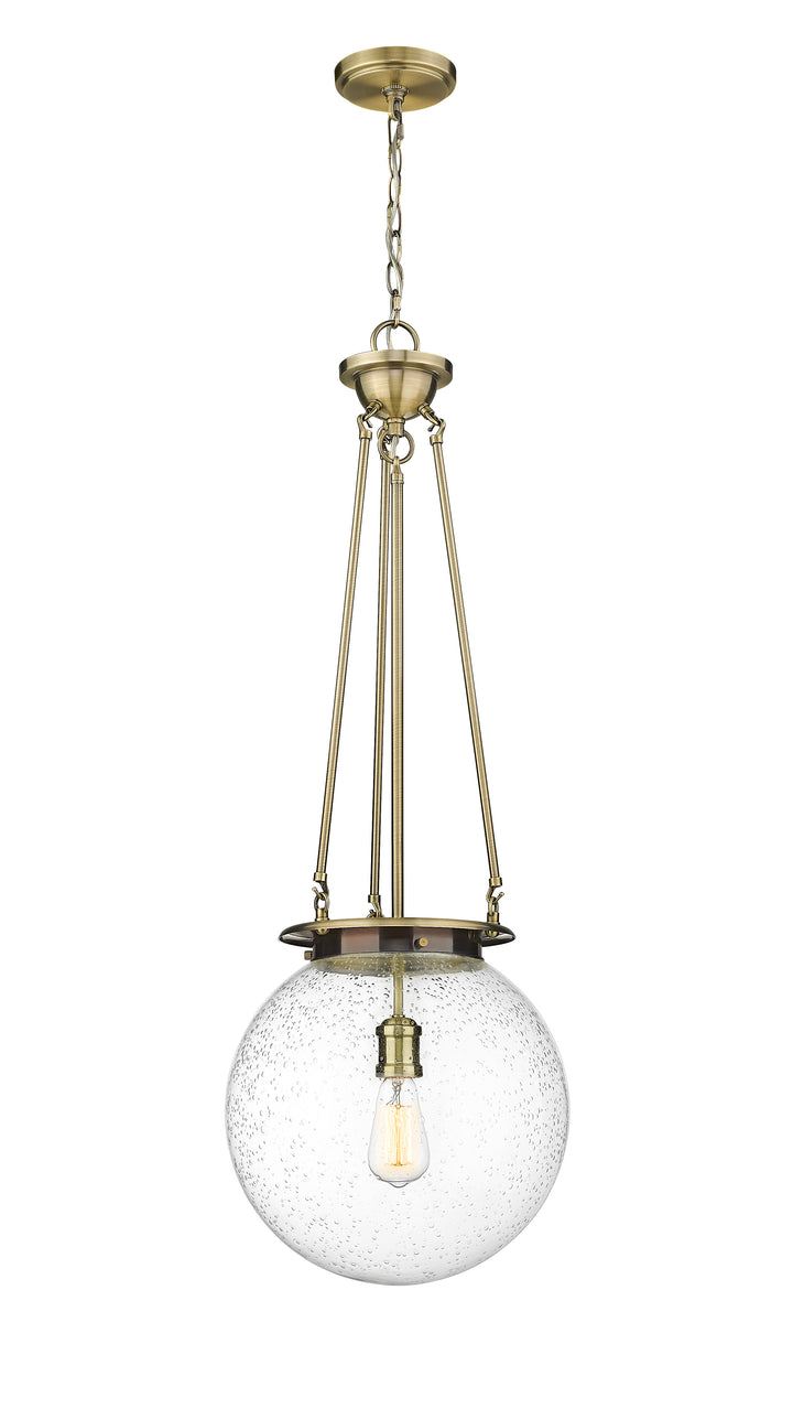 Innovations Lighting Beacon 14" Pendant - Antique Brass Pendants Innovations Lighting Seedy ; Glass Type: Seedy  