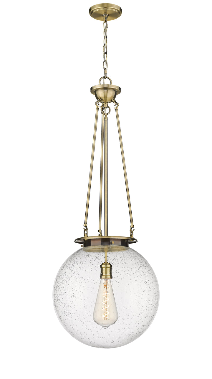 Innovations Lighting Beacon 16" Pendant - Antique Brass Pendants Innovations Lighting Seedy ; Glass Type: Seedy  