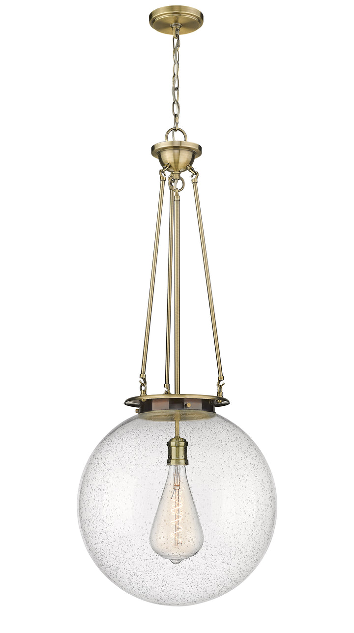 Innovations Lighting Beacon 18" Pendant - Antique Brass Pendants Innovations Lighting Seedy ; Glass Type: Seedy  