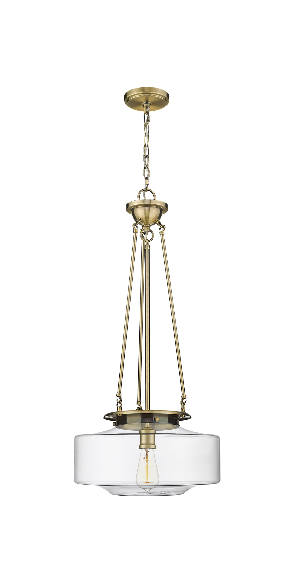 Innovations Lighting Bridgeton 16" Pendant Pendants Innovations Lighting Antique Brass Clear ; Glass Type: Transparent 