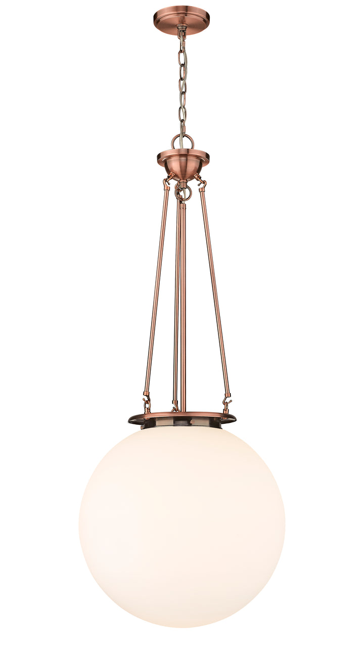 Innovations Lighting Beacon 18" Pendant - Antique Copper Pendants Innovations Lighting Matte White ; Glass Type: Frosted  