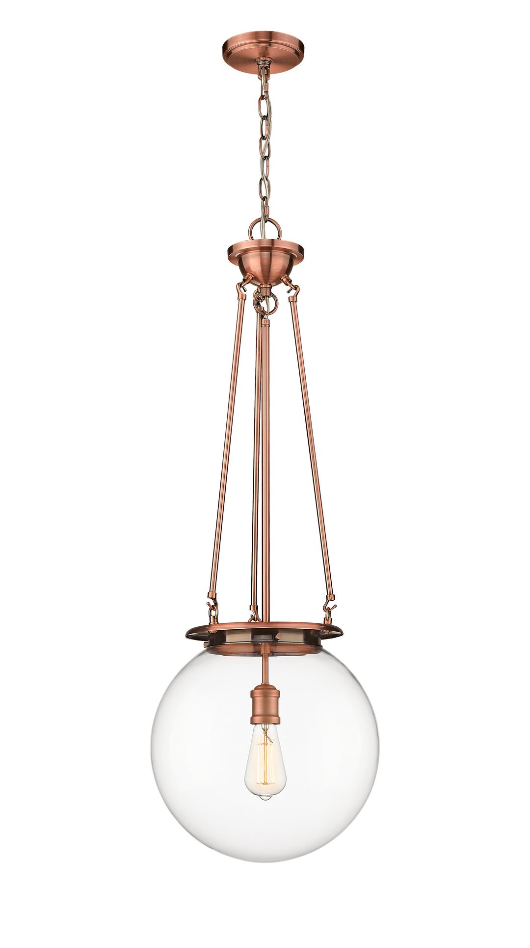 Innovations Lighting Beacon 14" Pendant - Antique Copper Pendants Innovations Lighting Clear ; Glass Type: Transparent  