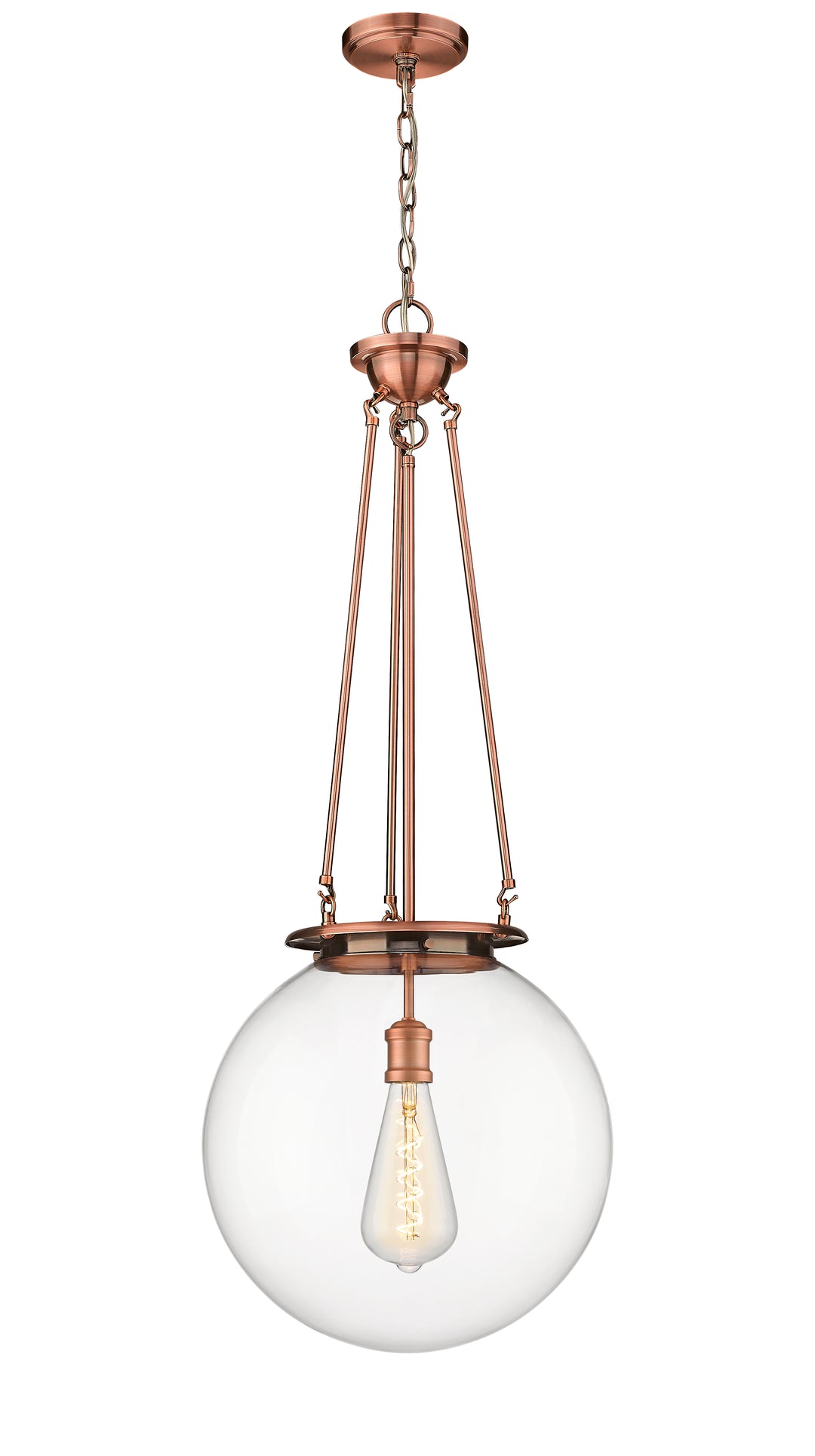 Innovations Lighting Beacon 16" Pendant - Antique Copper Pendants Innovations Lighting Clear ; Glass Type: Transparent  