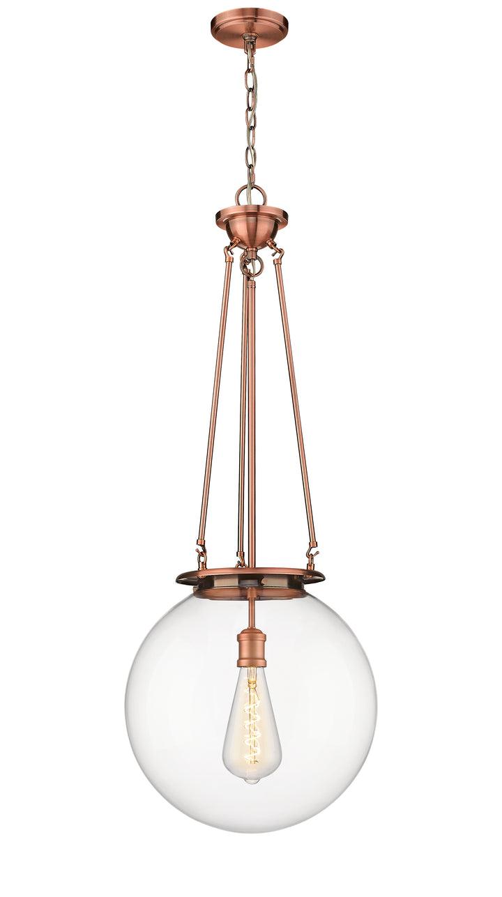 Innovations Lighting Beacon 16" Pendant - Antique Copper Pendants Innovations Lighting Clear ; Glass Type: Transparent  