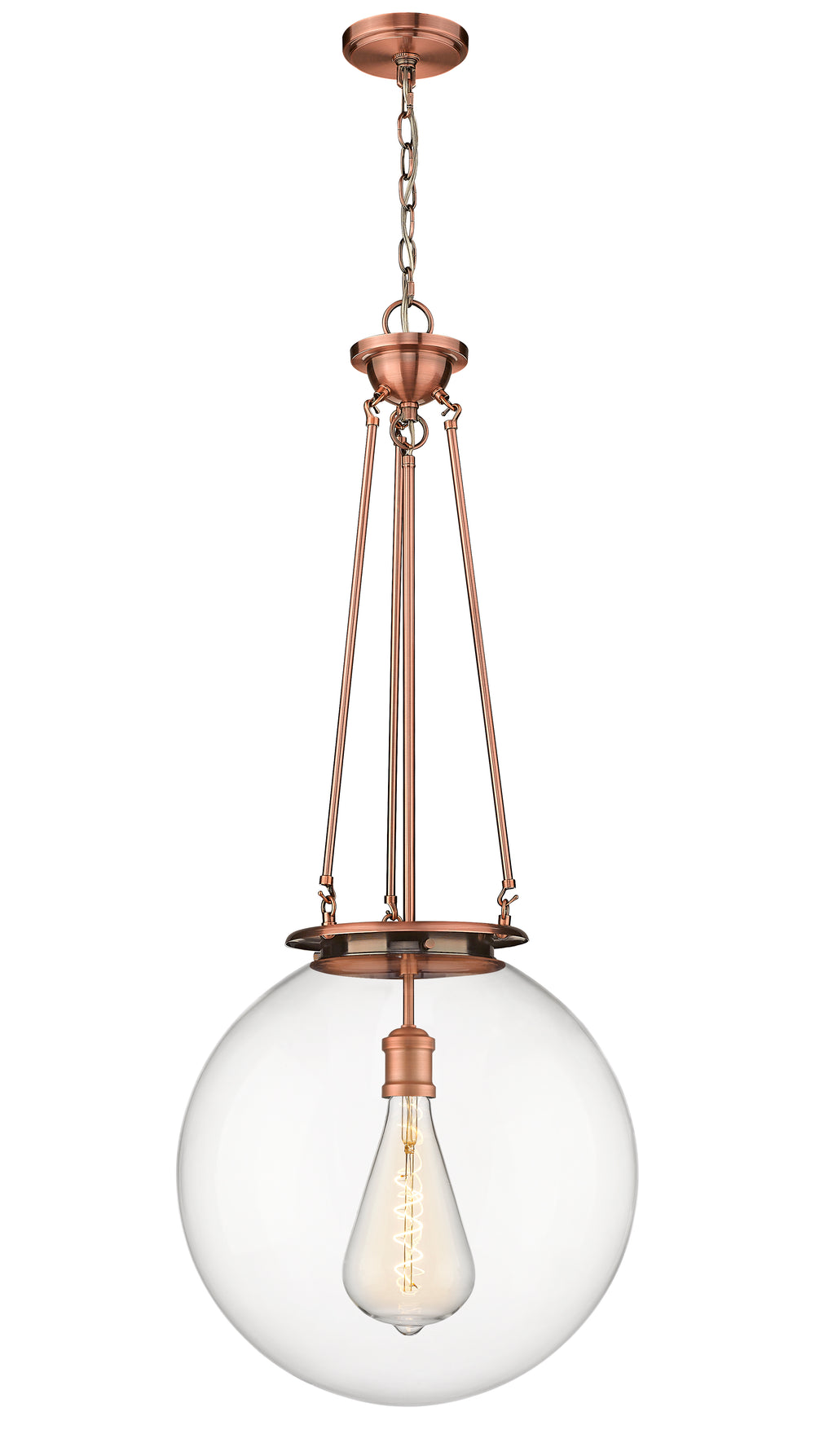 Innovations Lighting Beacon 18" Pendant - Antique Copper Pendants Innovations Lighting Clear ; Glass Type: Transparent  