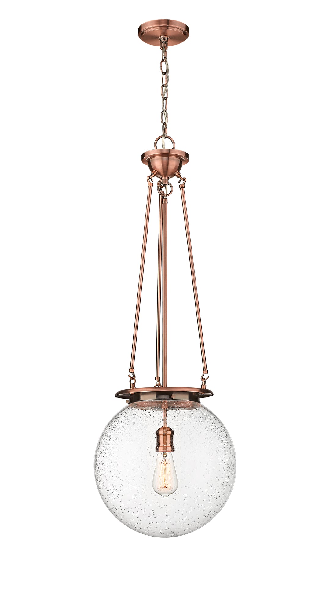 Innovations Lighting Beacon 14" Pendant - Antique Copper Pendants Innovations Lighting Seedy ; Glass Type: Seedy  