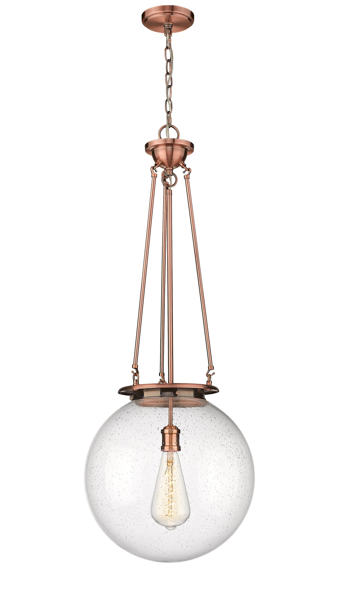 Innovations Lighting Beacon 16" Pendant - Antique Copper Pendants Innovations Lighting Seedy ; Glass Type: Seedy  