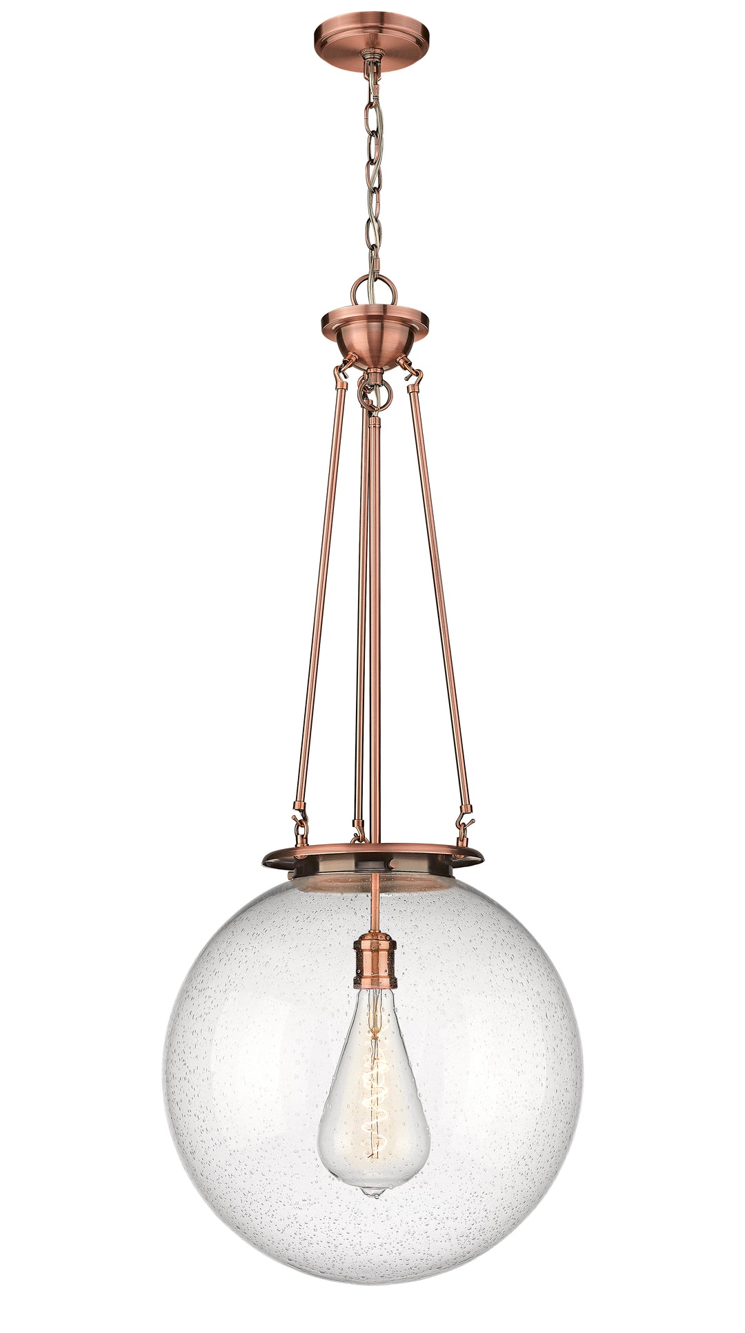 Innovations Lighting Beacon 18" Pendant - Antique Copper Pendants Innovations Lighting Seedy ; Glass Type: Seedy  