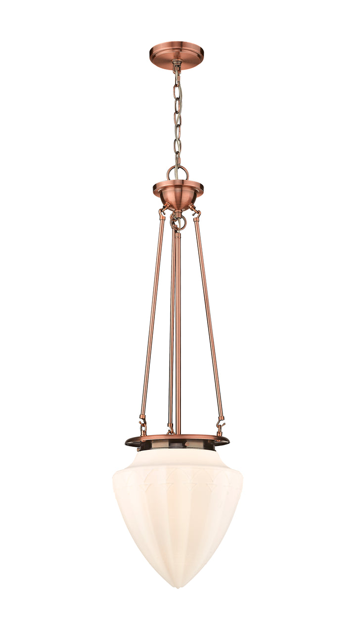 Innovations Lighting Beacon 12" Pendant Pendants Innovations Lighting Antique Copper Matte White ; Glass Type: Frosted 