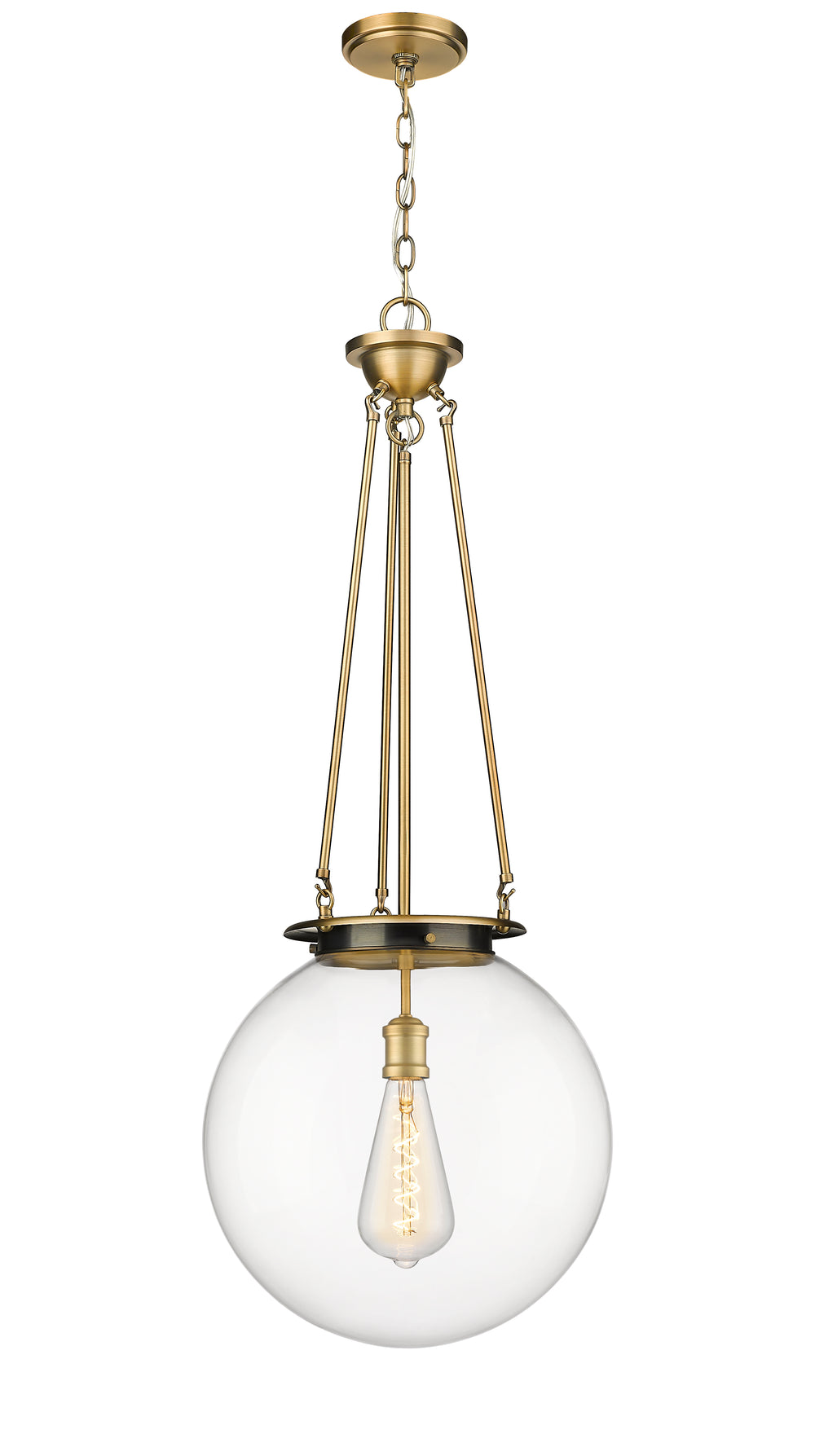 Innovations Lighting Beacon 16" Pendant - Brushed Brass Pendants Innovations Lighting Clear ; Glass Type: Transparent  