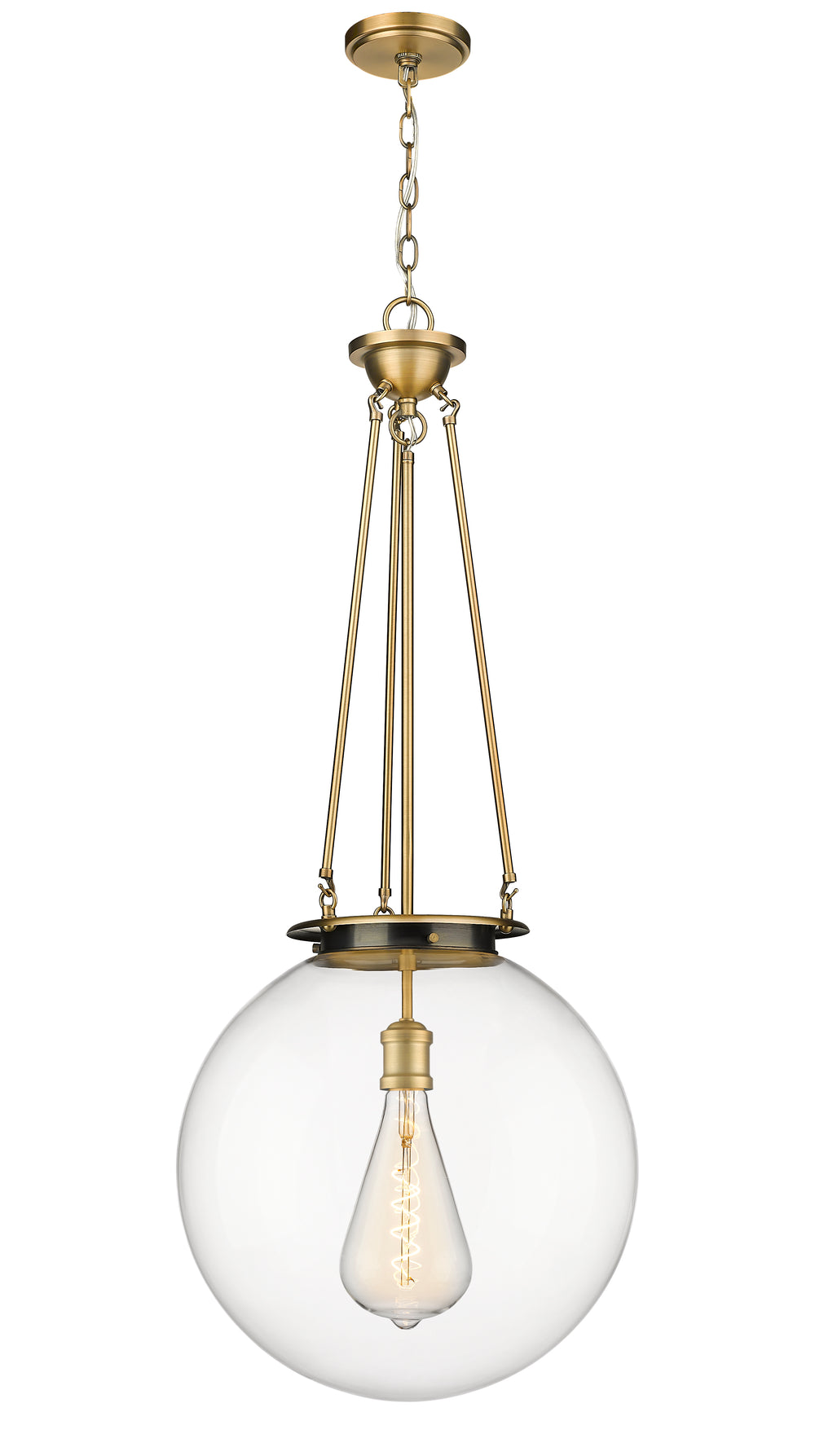 Innovations Lighting Beacon 18" Pendant - Brushed Brass Pendants Innovations Lighting Clear ; Glass Type: Transparent  