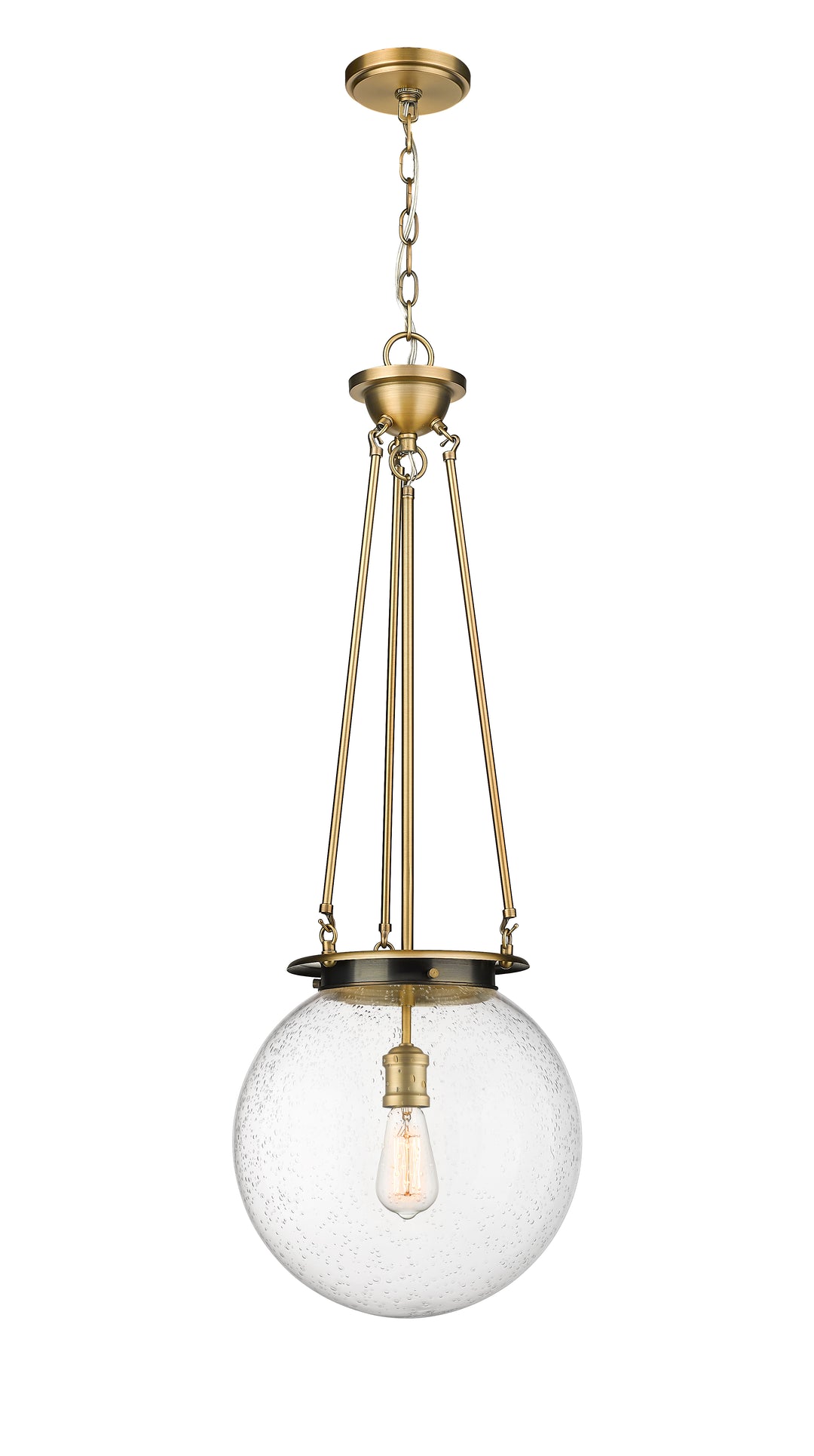 Innovations Lighting Beacon 14" Pendant - Brushed Brass Pendants Innovations Lighting Seedy ; Glass Type: Seedy  