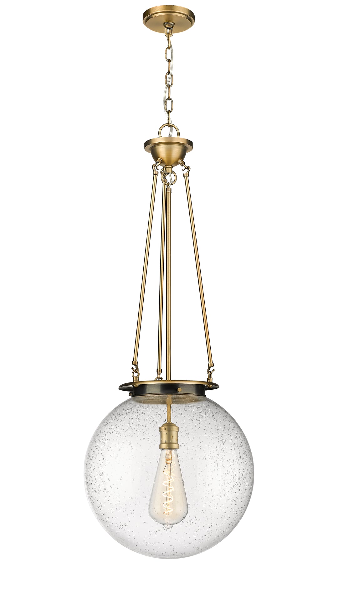 Innovations Lighting Beacon 16" Pendant - Brushed Brass Pendants Innovations Lighting Seedy ; Glass Type: Seedy  