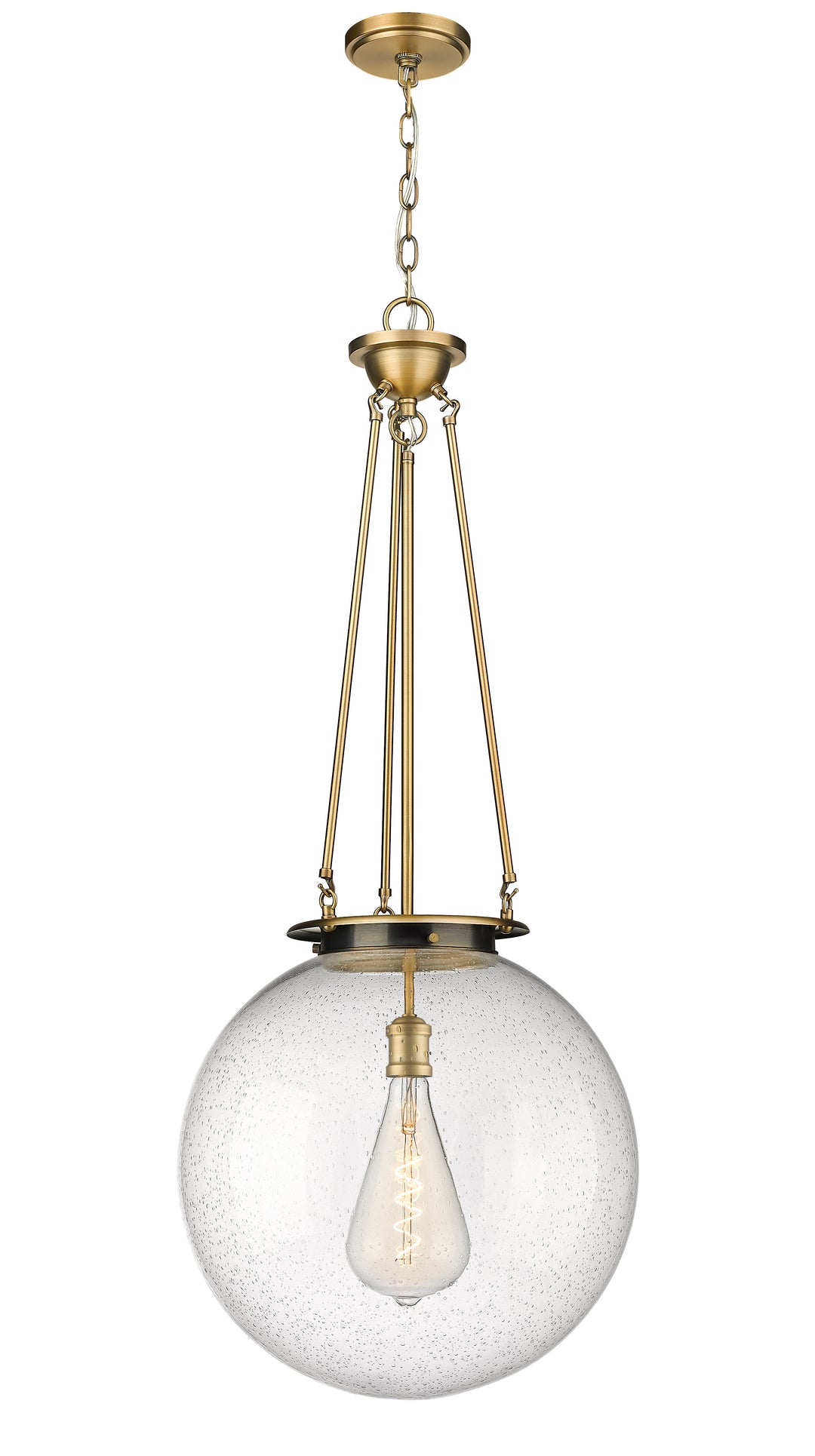 Innovations Lighting Beacon 18" Pendant - Brushed Brass Pendants Innovations Lighting Seedy ; Glass Type: Seedy  