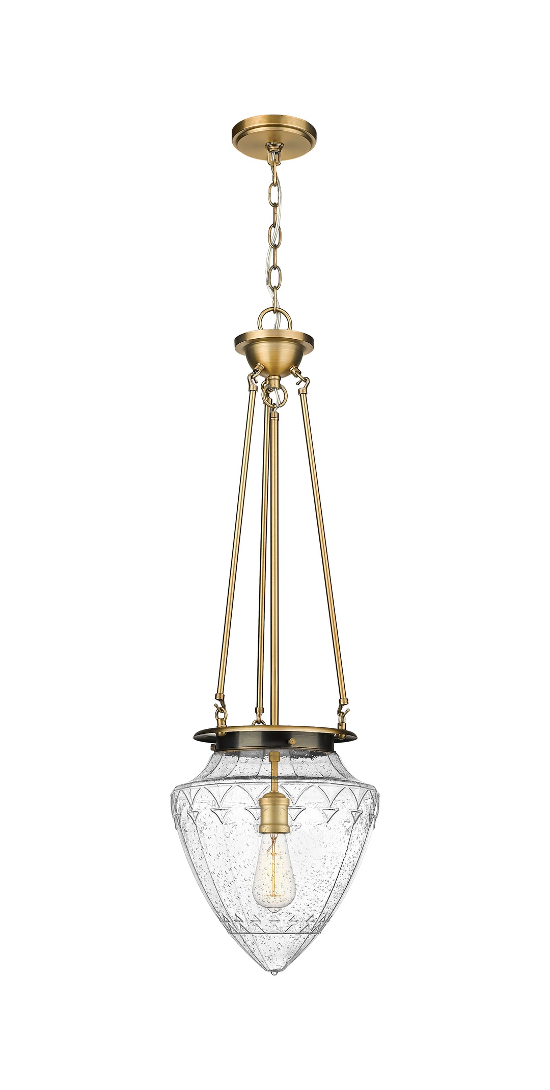 Innovations Lighting Beacon 12" Pendant Pendants Innovations Lighting Brushed Brass Seedy ; Glass Type: Seeded 