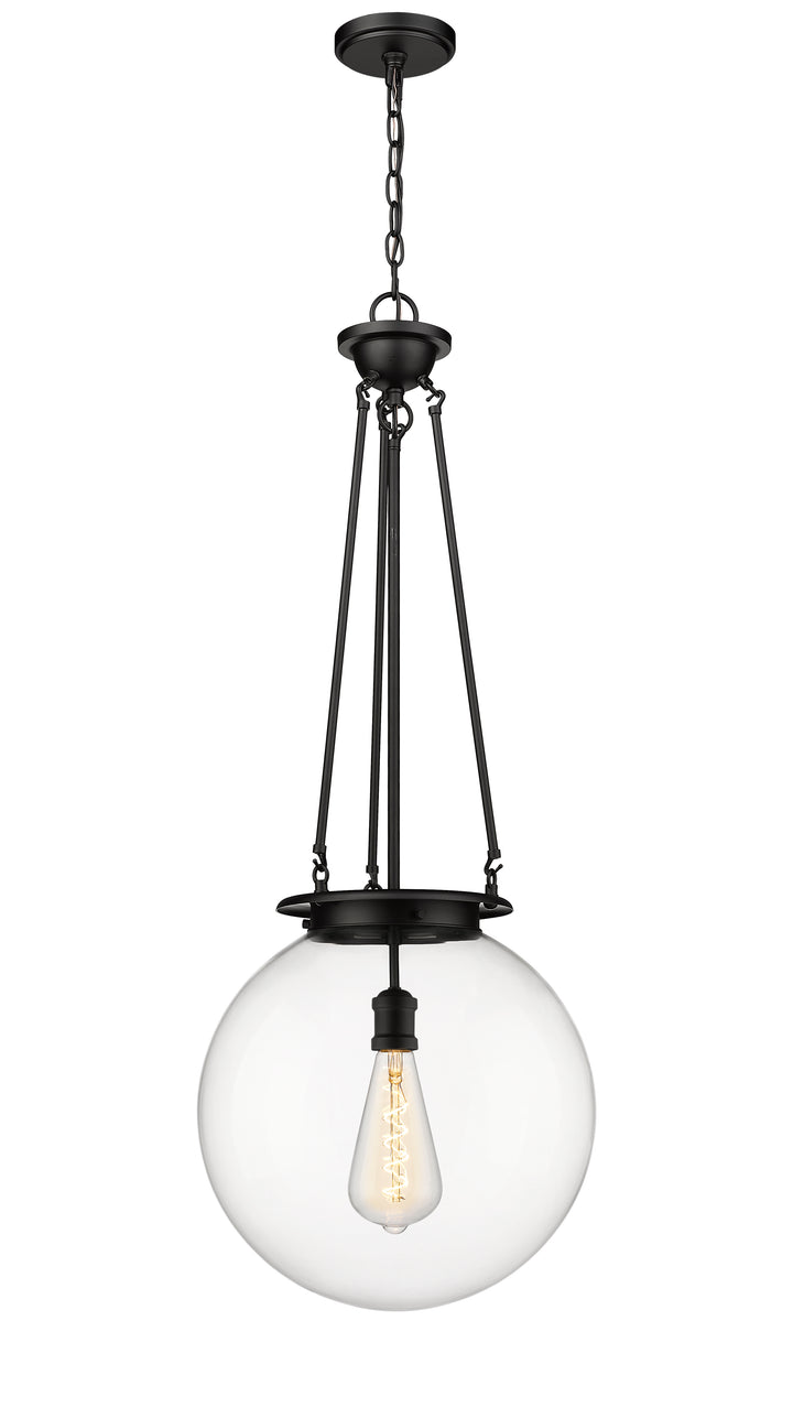 Innovations Lighting Beacon 16" Pendant - Matte Black Pendants Innovations Lighting Clear ; Glass Type: Transparent  