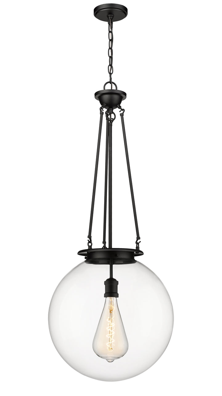 Innovations Lighting Beacon 18" Pendant - Matte Black Pendants Innovations Lighting Clear ; Glass Type: Transparent  