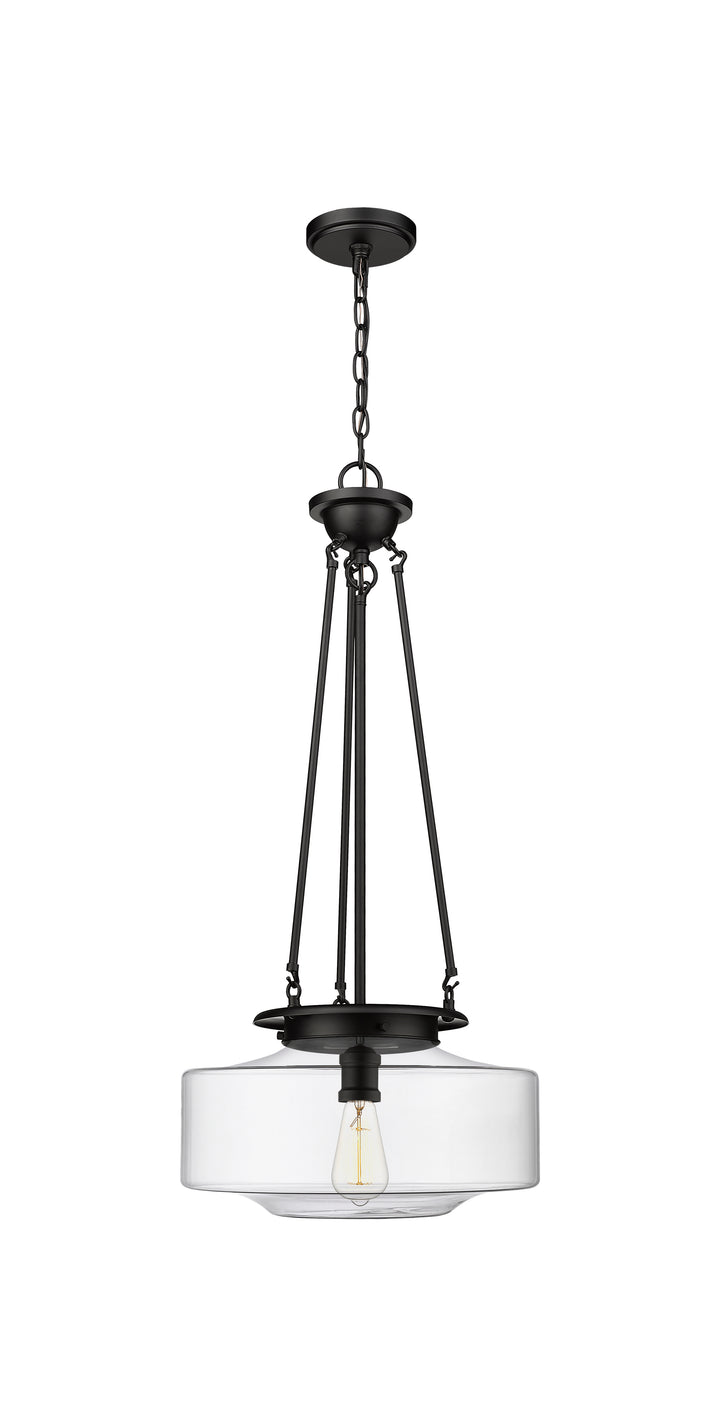 Innovations Lighting Bridgeton 16" Pendant Pendants Innovations Lighting Matte Black Clear ; Glass Type: Transparent 