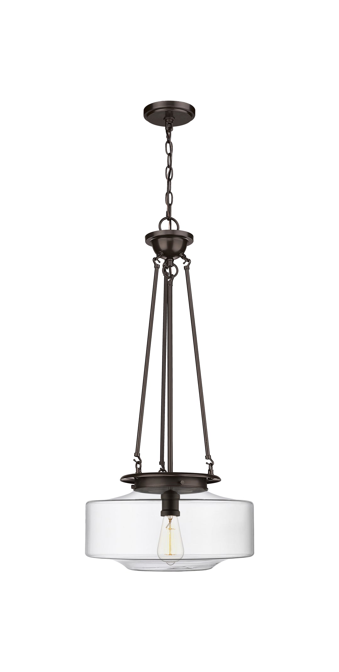 Innovations Lighting Bridgeton 16" Pendant Pendants Innovations Lighting Oil Rubbed Bronze Clear ; Glass Type: Transparent 