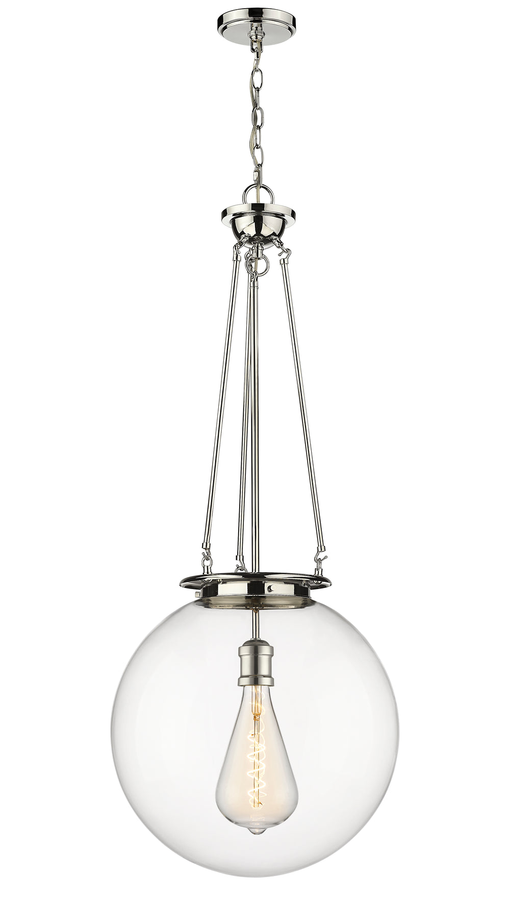 Innovations Lighting Beacon 18" Pendant - Polished Nickel Pendants Innovations Lighting Clear ; Glass Type: Transparent  