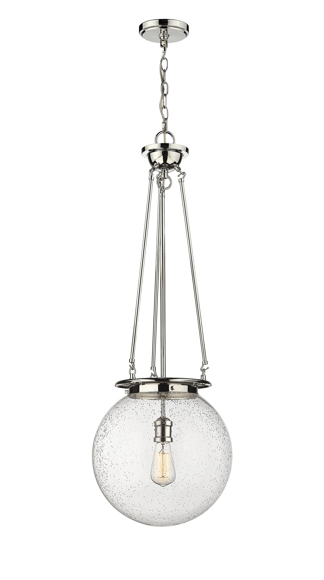 Innovations Lighting Beacon 14" Pendant - Polished Nickel Pendants Innovations Lighting Seedy ; Glass Type: Seedy  