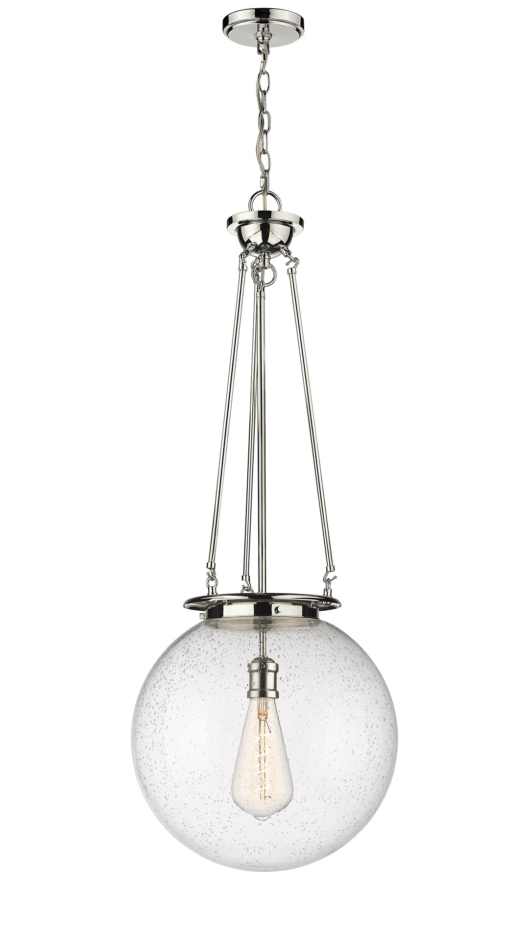 Innovations Lighting Beacon 16" Pendant - Polished Nickel Pendants Innovations Lighting Seedy ; Glass Type: Seedy  