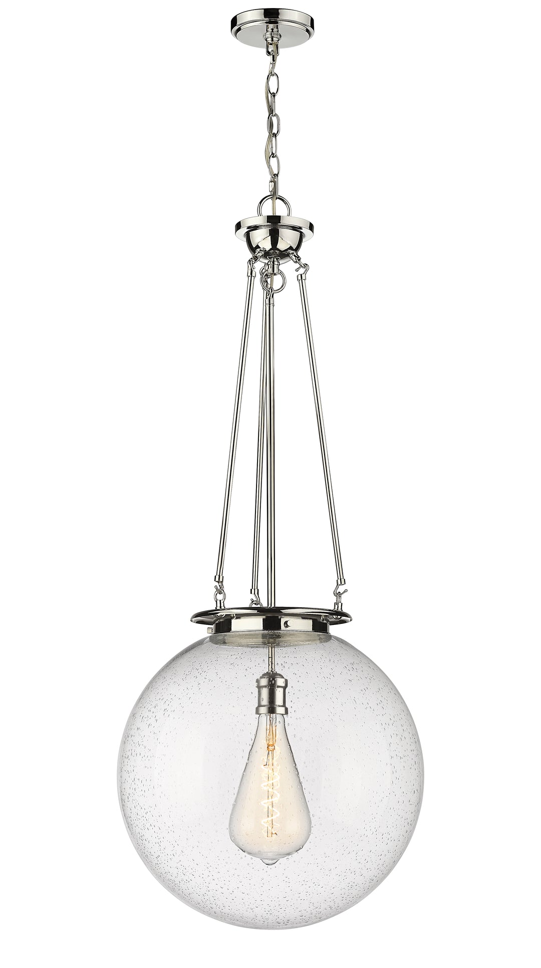 Innovations Lighting Beacon 18" Pendant - Polished Nickel Pendants Innovations Lighting Seedy ; Glass Type: Seedy  