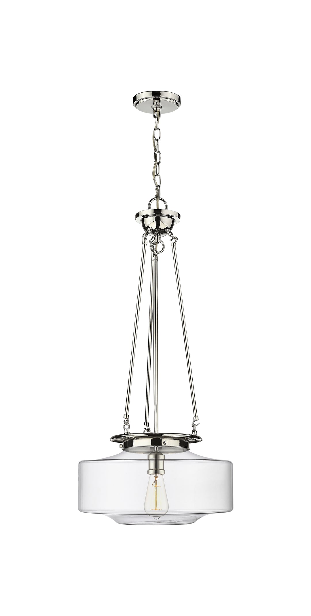 Innovations Lighting Bridgeton 16" Pendant Pendants Innovations Lighting Polished Nickel Clear ; Glass Type: Transparent 