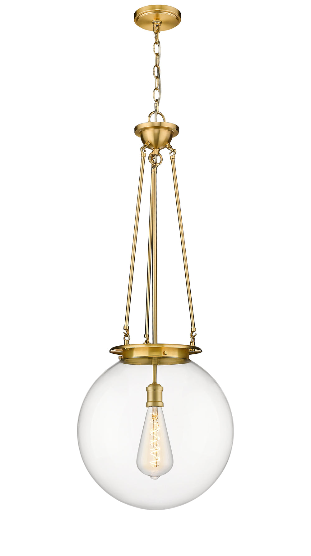 Innovations Lighting Beacon 16" Pendant - Satin Gold Pendants Innovations Lighting Clear ; Glass Type: Transparent  