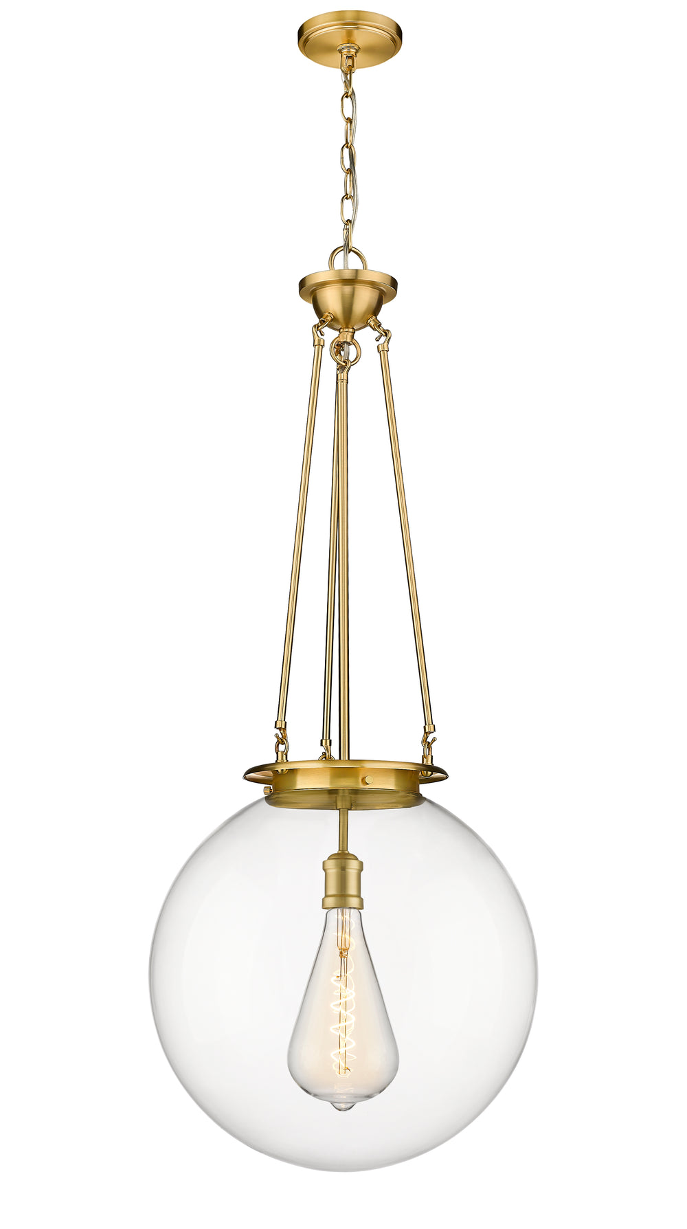 Innovations Lighting Beacon 18" Pendant - Satin Gold Pendants Innovations Lighting Clear ; Glass Type: Transparent  