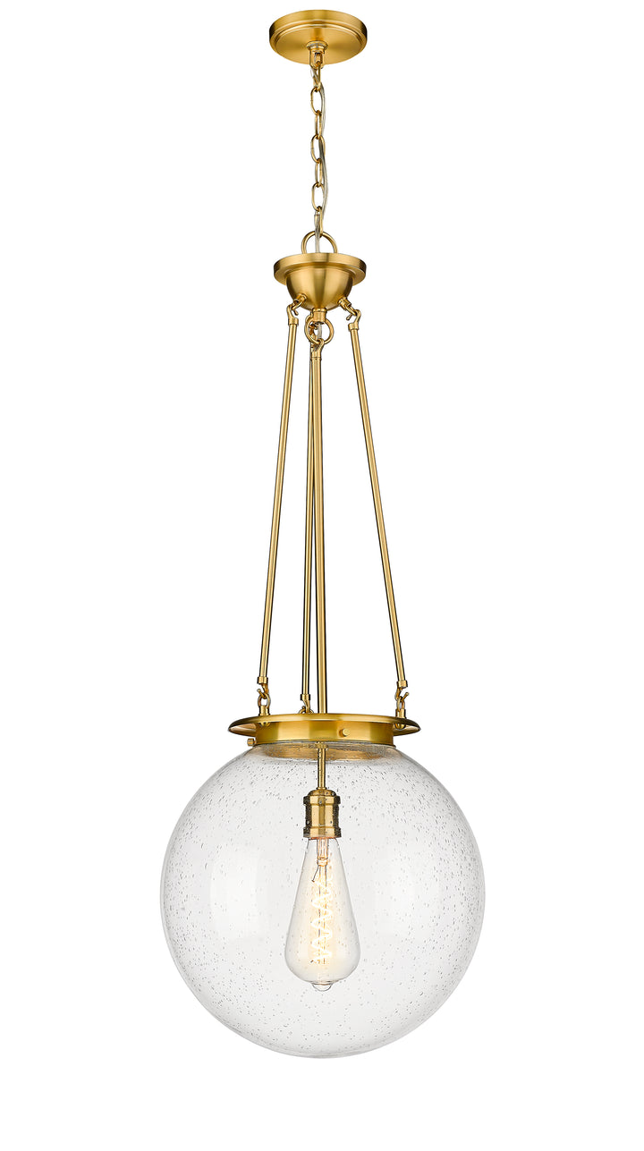 Innovations Lighting Beacon 16" Pendant - Satin Gold Pendants Innovations Lighting Seedy ; Glass Type: Seedy  